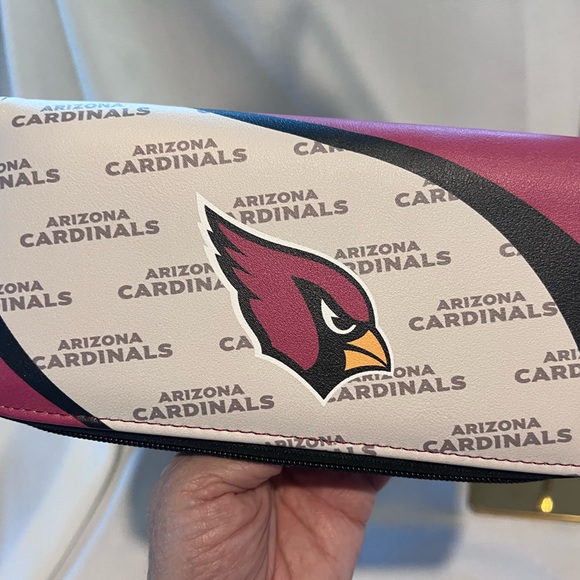 NFL Arizona Cardinals Wallet Clutch Black Red Cream NWOT - Picture 7 of 16